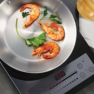 Tramontina Seattle Tri-Ply Clad Stainless Steel 12-Inch Large Frying Pan, Induction-Ready Skillet, Dishwasher-Safe, NSF-Certified, Made in Brazil