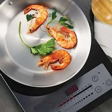 Tramontina Seattle Tri-Ply Clad Stainless Steel 12-Inch Large Frying Pan, Induction-Ready Skillet, Dishwasher-Safe, NSF-Certified, Made in Brazil