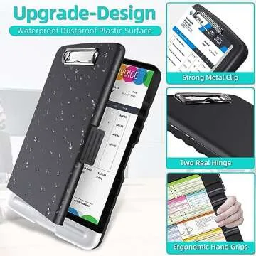 Sunnyclip Durable Clipboard with Storage for On-The-Go Writing