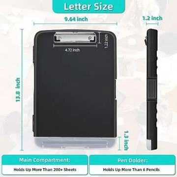 Sunnyclip Durable Clipboard with Storage for On-The-Go Writing