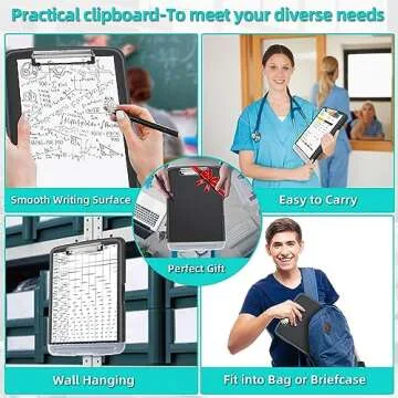 Sunnyclip Durable Clipboard with Storage for On-The-Go Writing