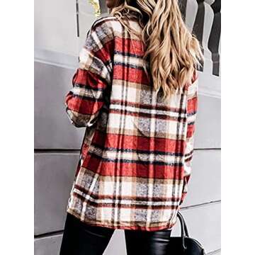 Dokotoo Women's Vintage Plaid Button Down Shirt - Stylish and Versatile