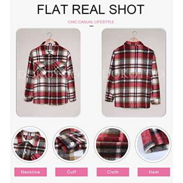 Dokotoo Vintage Plaid Button Down Shirt for Women