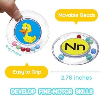 26pcs Letters Floating Alphabet Bath Toys Ring, Mold Free Bathtub Toys Water Pool Toys Set with Mesh...