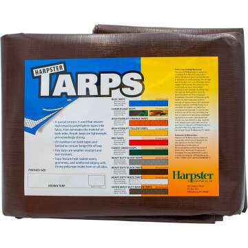 Heavy Duty Brown Tarp 10'x20' - 16 Mil Thickness