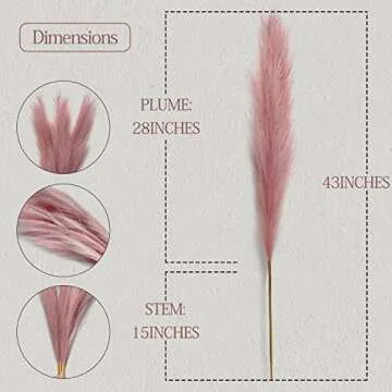Elegant Faux Pampas Grass 43" Tall for Home Decor