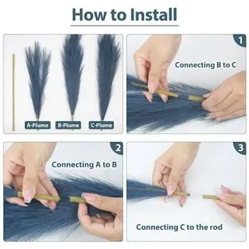 Elegant Faux Pampas Grass 43" Tall for Home Decor