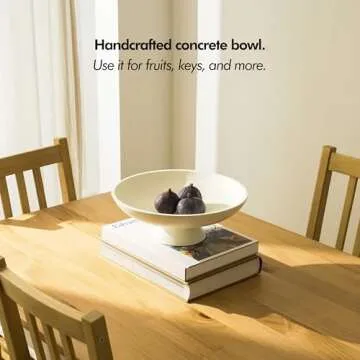 KIVY Concrete Fruit Bowl - Elegant Decorative Kitchen Centerpiece