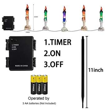 Dazzle Bright Halloween Decorations, 5 Pack Lighted Battery Operated Skeleton Hands Hold Candle with...