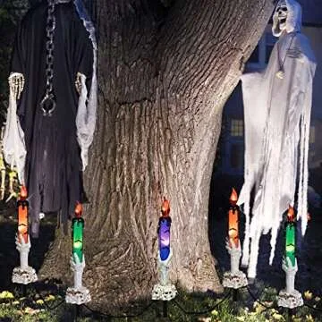 Dazzle Bright Halloween Skeleton Candle Lights for Decor