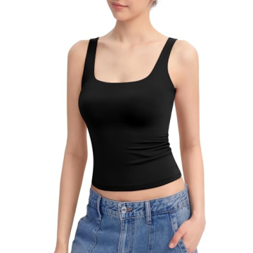 PUMIEY Women’s Double Lined Tank Top for Summer