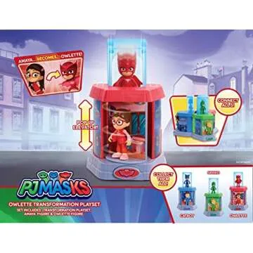 PJ Masks Transforming Figures, Owlette, Kids Toys for Ages 3 Up by Just Play