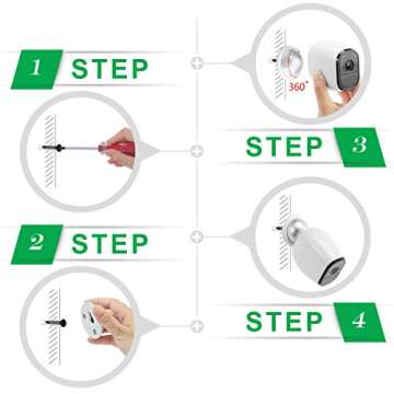 LANMU 360° Magnetic Wall Mount for Arlo Cameras - 3 Pack