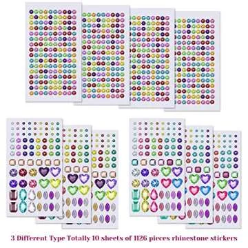 Anezus Rhinestone Stickers - 1126Pcs Self-Adhesive Gems