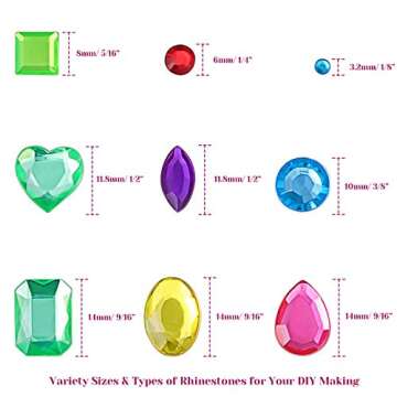 Anezus Rhinestone Stickers - 1126Pcs Self-Adhesive Gems