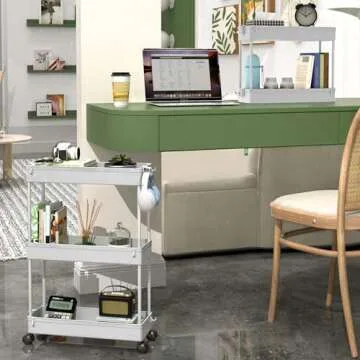 SPACEKEEPER Slim Rolling Storage Cart for Narrow Spaces