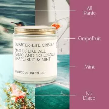 Anecdote Candles ‘Quarter-Life Crisis’ Coconut Soy Wax Candle Jar | Premium Hand Poured & Long B...