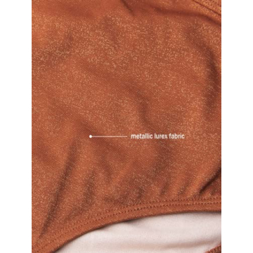 CUPSHE One Piece Swimsuit for Women Bathing Suit V Neck Cutout Sexy Swimwear Wide Straps Back Hook Shiny Texture M Saddle Brown