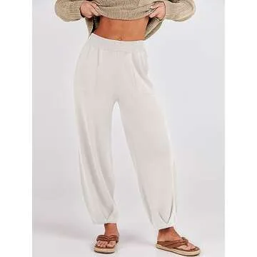 Caracilia Women's 2 Piece Outfits Sweater Sets Knit Pullover Loungewear Tops & Casual Pants Matching Tracksuit Sweatsuit 2023 Fashion Trendy Fall Travel Vacation ClothesC108A2qiankaqi-M, Khaki White