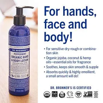 Dr. Bronner's - 4 Piece Peppermint Gift Set - (1) 12 Ounce Sugar Soap, (1) 8 Ounce Pure-Castile Liquid Soap, (1) 8 Ounce Lotion, and (1) 5 Ounce Bar Soap