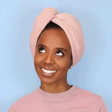 Sleek'e Microfiber Hair Wrap | Ultra Absorbent and Soft Anti-Frizz Quick Dry Hair Turban Twist Towel for Drying Thick, Curly, and Long Hair (Millenial Pink)