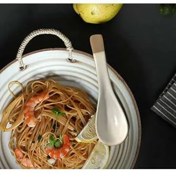 123Arts Japanese Retro Ceramic Soup Spoons Set of 4