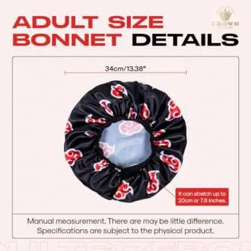 Red Black Cloud Large Satin Bonnet for Women – Stylish & Functional