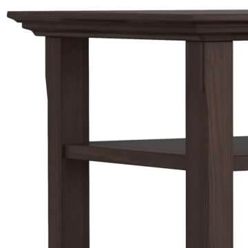 SIMPLIHOME Acadian SOLID WOOD 19 inch Wide Square Transitional End Table in Warm Walnut Brown with Storage, 2 Shelves, for the Living Room and Bedroom