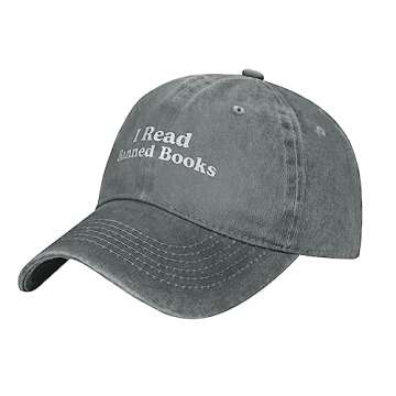 I Read Banned Books Hat for Women Baseball Hat Fashionable Cap Gray