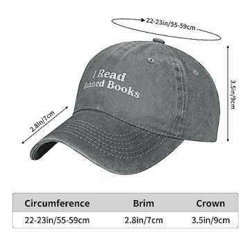 I Read Banned Books Hat for Women Baseball Hat Fashionable Cap Gray