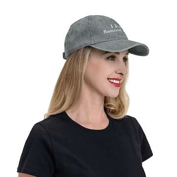 I Read Banned Books Hat for Women Baseball Hat Fashionable Cap Gray