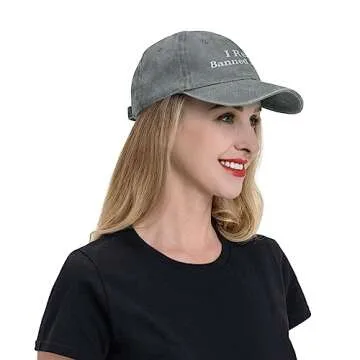 I Read Banned Books Hat for Women Baseball Hat Fashionable Cap Gray