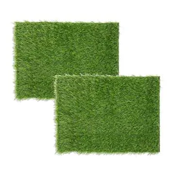 Zodaca 2 Pack Artificial Turf for Dogs and Puppy Potty Training with Drain Holes, Faux Grass Mat, In...