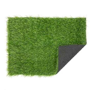 Zodaca 2 Pack Artificial Turf for Dogs and Puppy Potty Training with Drain Holes, Faux Grass Mat, Indoor and Outdoor Decor, Green Turf Rug for Doormat, Under Bench Shoe Storage (15 x 20 Inches)