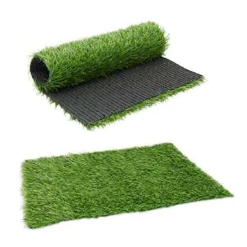 Zodaca 2 Pack Artificial Turf for Dogs and Puppy Potty Training with Drain Holes, Faux Grass Mat, Indoor and Outdoor Decor, Green Turf Rug for Doormat, Under Bench Shoe Storage (15 x 20 Inches)