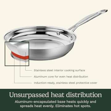 Cuisinart 722-20 8-Inch Chef's-Classic-Stainless-Cookware-Collection, 8", Open Skillet