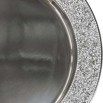 Luminous Charger Plate, Sparkling Rhinestones, Protective Dinner Plate Server, For Formal Dining Tab...