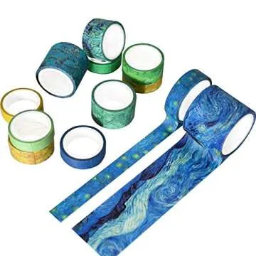 12 Rolls Floral Washi Tape Set for Craft and Decor