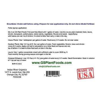 Omri Listed Fish & Kelp Fertilizer by GS Plant Foods (1 Gallon) - Organic Fertilizer for Vegetables,...