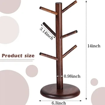 Patelai Coffee Mug Tree 6 Hooks for Elegant Storage