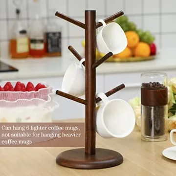 Patelai Coffee Mug Tree 6 Hooks for Elegant Storage