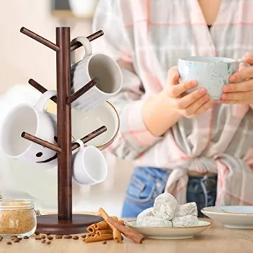Patelai Coffee Mug Tree 6 Hooks for Elegant Storage