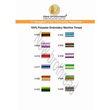 New Brothread 12 Colors Variegated Embroidery Thread Kit