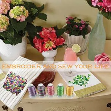 New Brothread 12 Colors Variegated Embroidery Thread Kit