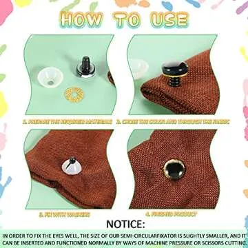 64 Pieces Glitter Plastic Safety Eyes 12 mm 16 mm 18 mm 20 mm Colorful Round Craft Doll Eyes with Washers Half Round Doll Bear Toy Eyes for Plush Animal and DIY Craft Making, 8 Colors