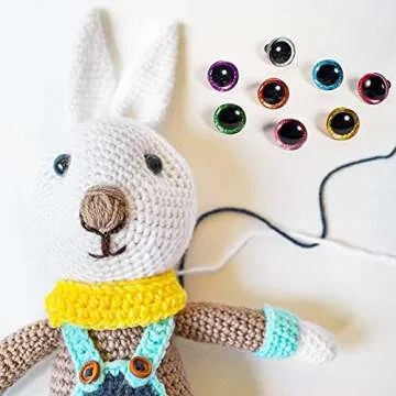 64 Pieces Glitter Plastic Safety Eyes 12 mm 16 mm 18 mm 20 mm Colorful Round Craft Doll Eyes with Washers Half Round Doll Bear Toy Eyes for Plush Animal and DIY Craft Making, 8 Colors