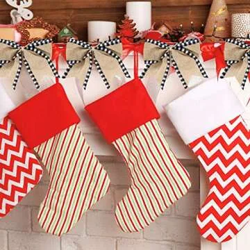 Syhood 12 Pieces Black White Plaid Gift Bows Burlap Wreaths Bows Christmas Burlap Plaid Bow Christmas Tree Topper for Wedding Holiday Birthday Party Decoration Crafts Home Decoration