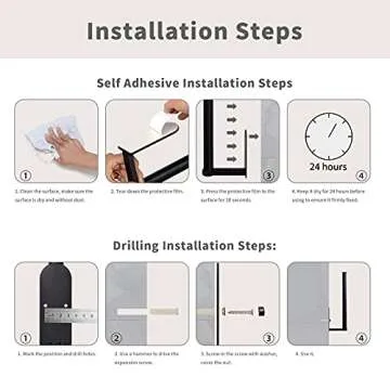 OBODING Black Self Adhesive Paper Towel Holder 12 Inch