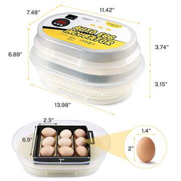 Magicfly Mini Egg Incubator with Automatic Egg Turning