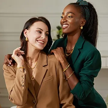 FRUMOS Elegant Layered Necklace in 18K Gold for Women